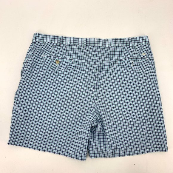 Peter Millar Crown Sport Athletic Golf Shorts Blue Plaid Lightweight Mens 40 - Picture 4 of 4